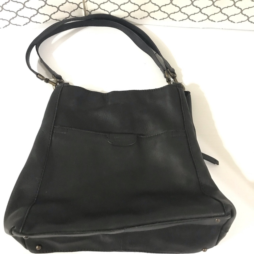 American Leather Co Black Leather Shoulder Bag